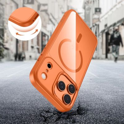 5. Tech-Protect MagMat MagSafe Case for iPhone 17 Pro - Transparent Orange