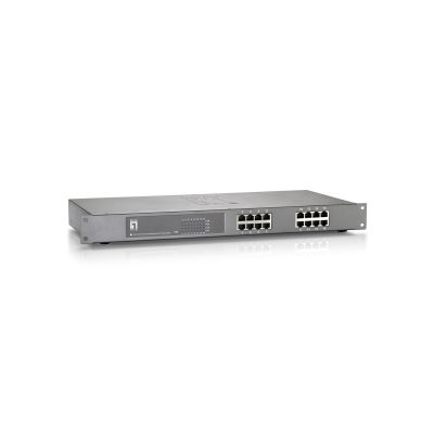 6. LevelOne FEP-1612 Network Switch Unmanaged Fast Ethernet (10/100) PoE Support Gray