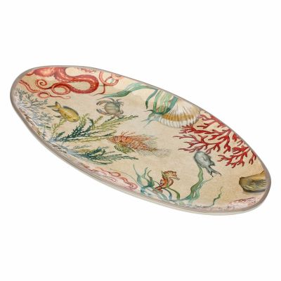 ROSE&TULIPANI SEA LIFE Oval melamine tray 52 x 30 cm