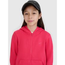 Girls' sweatshirt with a zipper and a hood 4F 4FJWSS25TSWSF1706-55S
