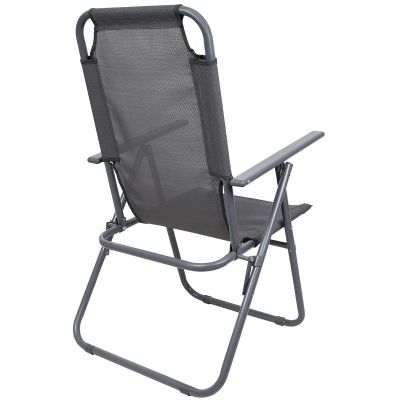20. CAMPING CHAIR WITH ARMRESTS 61x66x65-108CM FOLDING DARK GRAY ENERO CAMP - 2nd QUALITY