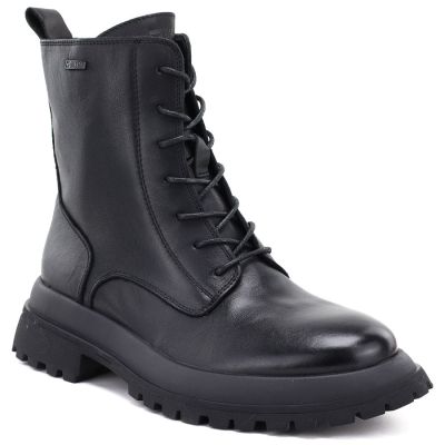 Women's leather ankle boots, insulated, black, Big Star UU274375