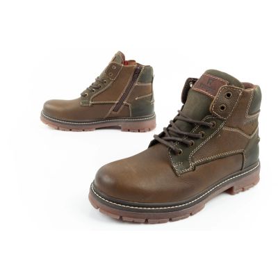 8. Wrangler Allan Mid men's boots Chelsea boots elegant leather green brown
