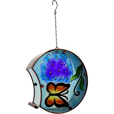 18. GARDEN DECORATION 22.5x8x22CM STAINED GLASS HANGING LANTERN