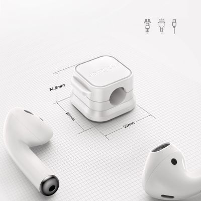 13. Joyroom JR-ZS368 magnetic cable organizer - white (6 pcs.)