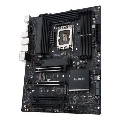 8. ASUS Pro WS W680-ACE W680 (LGA 1700) ATX motherboard, 2x PCIe 5.0, 3x PCIe 4.0, 3x PCIe 4.0 M.2 slots, 2x USB 3.2 Gen 2, 4x USB 3.2 Gen 1, 2x USB 2.0, 2x 2.5 Gb Ethernet, 1x SlimSAS, 4x SATA, HDMI, DisplayPort and VGA