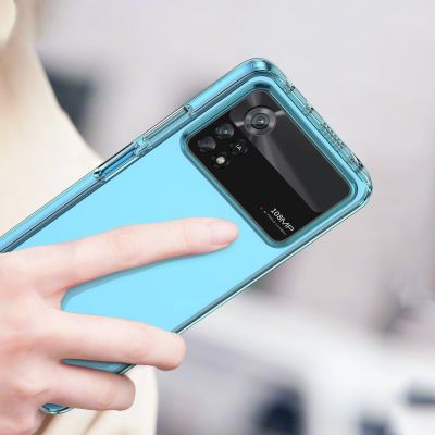 9. Outer Space Case for Xiaomi Poco X4 Pro 5G cover with a flexible frame blue