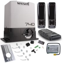 FAAC DELTA-2-FDS/KIT sliding gate operator Starter kit (740 operator with built-in 740D controller, XP20D photocell set (transmitter + receiver pair), XF-FDS/433-868 radio communication module, XT2-FDS remote control, set of 2 limit switches)