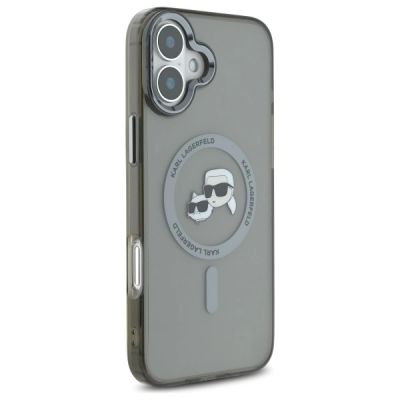 4. Karl Lagerfeld IML Metal Karl&Choupette Head MagSafe Case for iPhone 16 Plus - Black