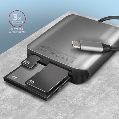 3. Axagon CRE-S3C Card Reader USB 3.2 Gen 1 (3.1 Gen 1) Type-C Gray