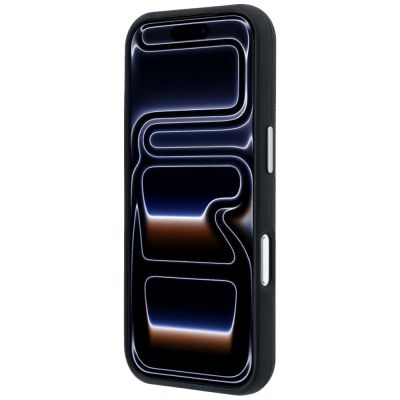 5. Mercedes Leather Semi Wrap Wood Effect MagSafe Case for iPhone 17 Pro Max - Black