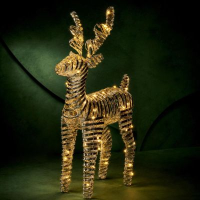4. REINDEER DECORATION 60 CM 60 LED GOLD