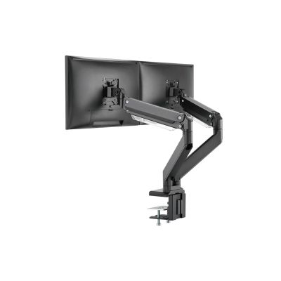 6. Double desk arm with 2xLCD clamp with gas spring, max. 2x35" and 15kg