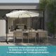 12. Extralink Black Forest Garden Umbrella with Side Panels, Large 3m Beige Cantilever Patio Umbrella with Hexagon Bracket Beige, Black