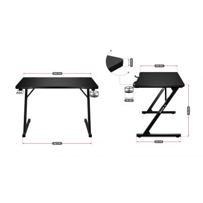 7. Huzaro Hero 1.8 Black Gaming Desk