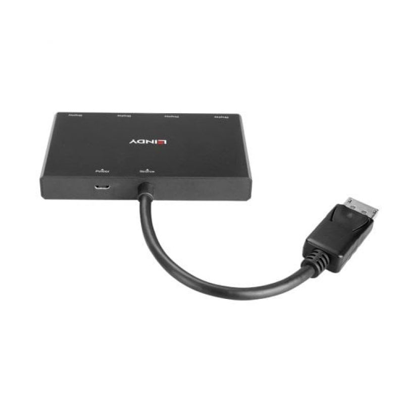4. Lindy 38431 DisplayPort Hubs and Concentrators Black