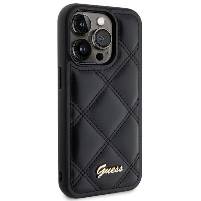 4. Guess Quilted Metal Logo case for iPhone 15 Pro Max - black