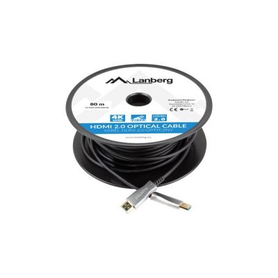 9. LANBERG HDMI CABLE M/M V2.0 80M OPTICAL AOC CA-HDMI-20FB-0800-BK