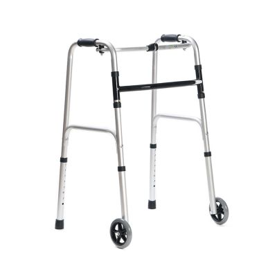 Fixed rehabilitation walker with wheels