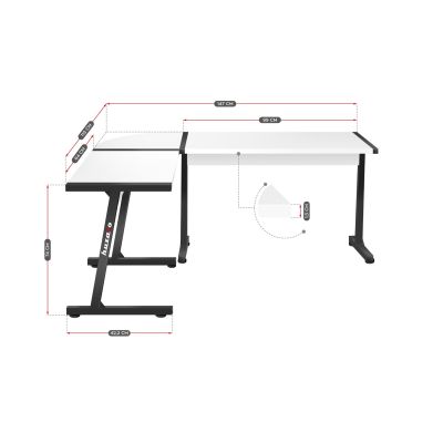 16. Huzaro Hero 6.0 White Gaming Desk