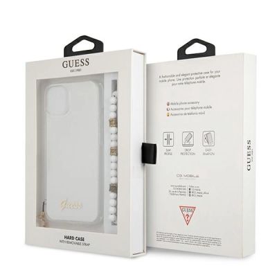 8. Guess GUHCP13MKPSWH iPhone 13 6.1" Transparent hardcase White Pearl