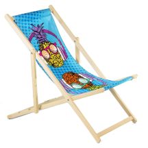Classic beech deckchair GreenBlue GB183 with your own print