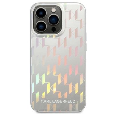 2. Karl Lagerfeld Karl Lagerfeld Monogram Iridescent case for iPhone 14 Pro - silver