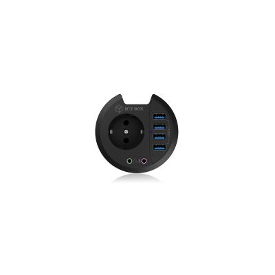 3. ICY BOX IB-HUB1430 electrical socket Black
