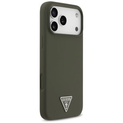 4. Guess Silicone Triangle Logo MagSafe Case for iPhone 17 Pro Max - Green
