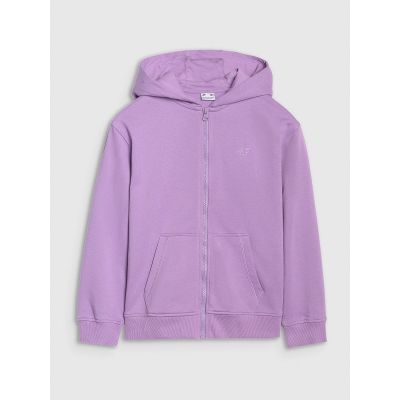 5. Girls' sweatshirt with a hood, 4F 4FJRAW25TSWSF2466-51S