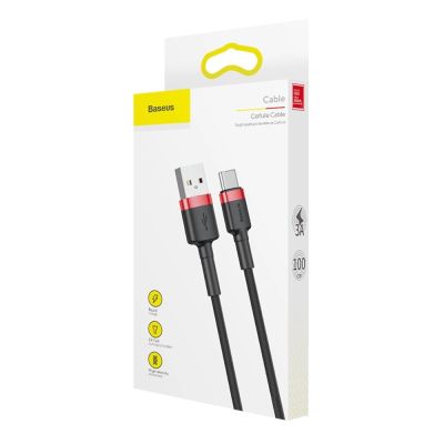 9. Baseus Cafule USB-A / USB-C QC 3.0 3A Cable 1 m - Black and Red