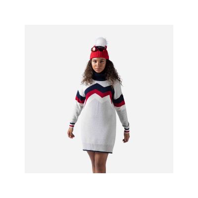 Rossignol W Mountain Knit Dress Sweater Gray