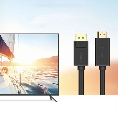 15. Ugreen unidirectional DisplayPort to HDMI Cable 4K 30Hz 32 AWG 2m Black (DP101 10202)