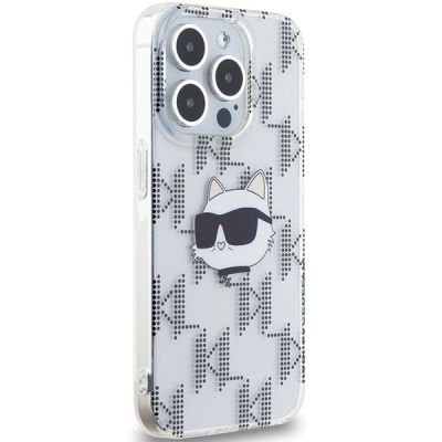 4. Karl Lagerfeld IML Choupette Head & Monogram case for iPhone 15 Pro - transparent