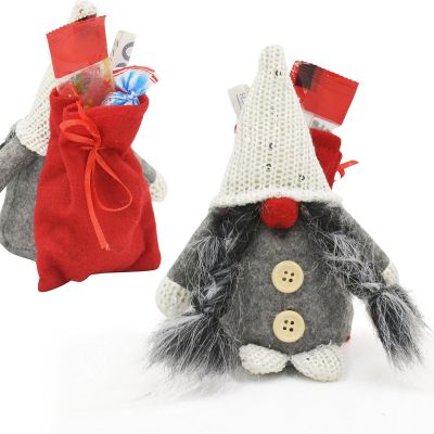 10. DECORATIVE SANTA CLAUS WITH GIFT BAG 15CM DARK GRAY
