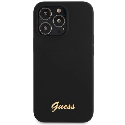 3. Guess GUHCP13XLSLMGBK iPhone 13 Pro Max 6.7" black/black hardcase Silicone Script Gold Logo