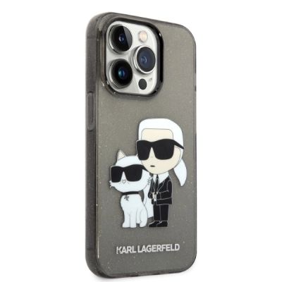 4. Karl Lagerfeld Glitter Karl&Choupette case for iPhone 14 Pro - black