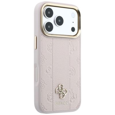 4. Guess Stripe Peony 4G Logo MagSafe Case for iPhone 17 Pro Max / 18 Pro Max - Pink
