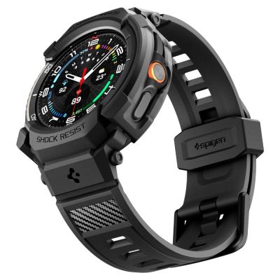 5. Spigen Rugged Armor Pro Strap for Samsung Galaxy Watch 8 Classic 46mm - Matte Black