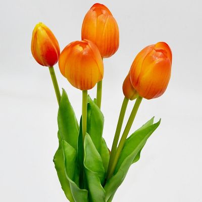 3. BOUQUET OF 5 ORANGE TULIPS 39 CM LIFE-LIKE SPRING DECORATION