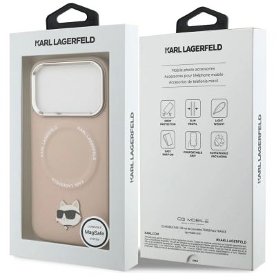 8. Karl Lagerfeld Choupette Pin MagSafe Case for iPhone 17 Pro - Pink