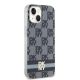 4. DKNY IML Checkered Mono Pattern & Printed Stripes MagSafe Case for iPhone 15 Plus / 14 Plus - Black