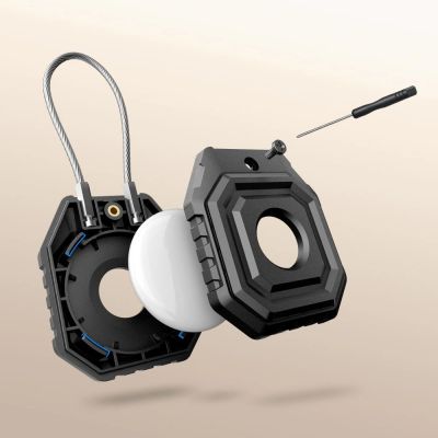 3. Tech-Protect Kevlar Seal Case for Apple AirTag 1/2 - Black