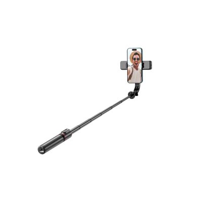 4. Tech-Protect L05S Bluetooth Selfie Stick with Tripod up to 105cm with LED Light - Black