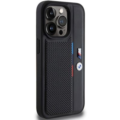 4. BMW Perforated Tricolor Line case for iPhone 15 Pro - black