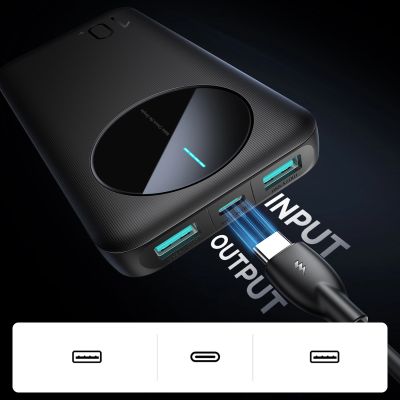 9. Powerbank Joyroom JR-PBF12 10000mAh 2.4A 2x USB-A 1x USB-C - black