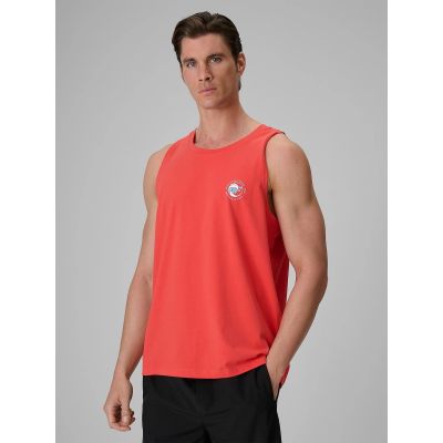 Men's regular sleeveless T-shirt with print 4F 4FRSS26TSLEM366-10S