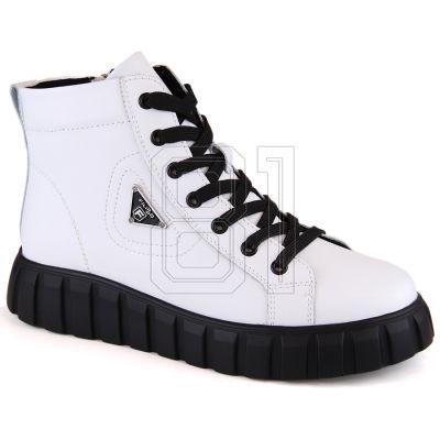7. Filippo W PAW382B white leather platform ankle boots