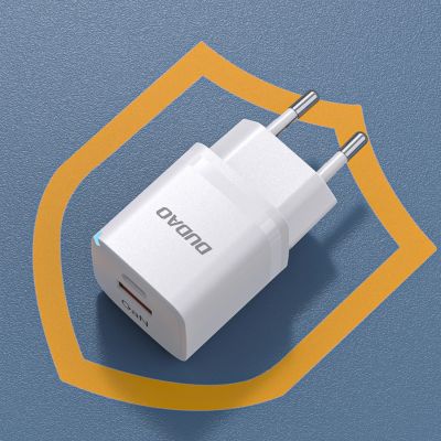 7. Wall charger GaN 33W PPS USB C/USB Dudao A13Pro - white