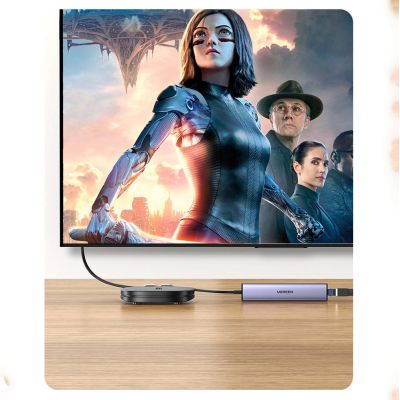 24. Ugreen multifunctional adapter HUB USB 3.0 - 3 x USB / Ethernet RJ-45 / USB Type C PD gray (CM475)